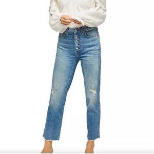 7 For All Mankind High Waist Cropped Jeans 28
